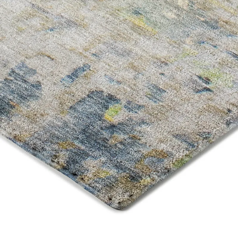 Luxury Washable Indoor/Outdoor Kochi Blue 9\' x 12\' Rug