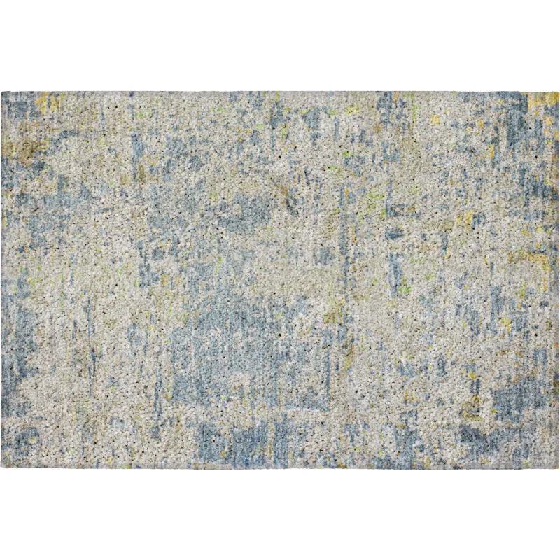 Luxury Washable Indoor/Outdoor Kochi Blue 1\'8\" x 2\'6\" Rug