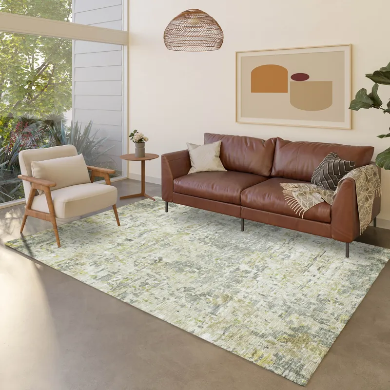 Luxury Washable Indoor/Outdoor Kochi Sage 3\' x 5\' Rug