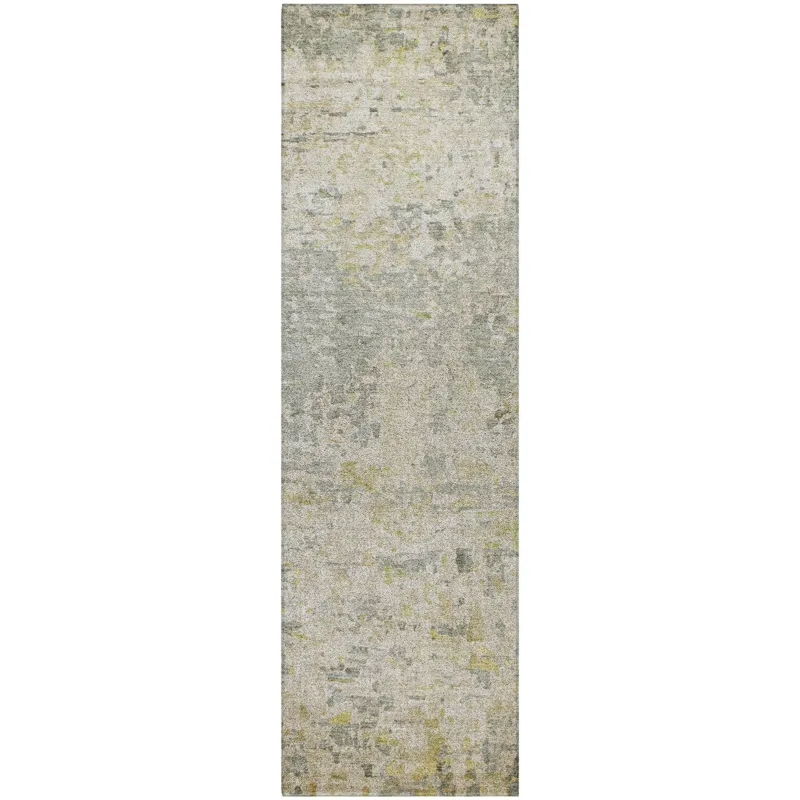 Luxury Washable Indoor/Outdoor Kochi Sage 2\'3\" x 7\'6\" Runner Rug