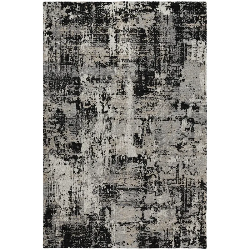 Luxury Washable Indoor/Outdoor Kochi Black 8\' x 10\' Rug