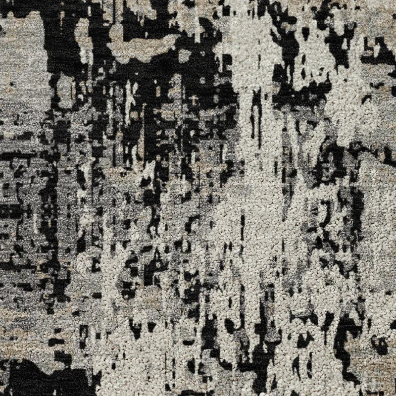 Luxury Washable Indoor/Outdoor Kochi Black 8\' x 10\' Rug