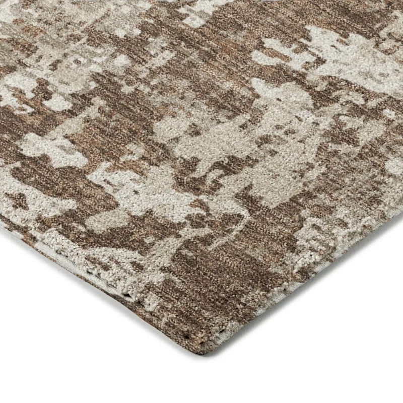 Luxury Washable Indoor/Outdoor Kochi Brown 9\' x 12\' Rug