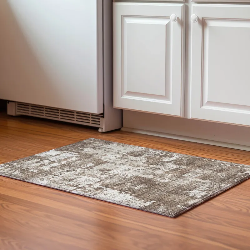Luxury Washable Indoor/Outdoor Kochi Brown 1\'8\" x 2\'6\" Rug
