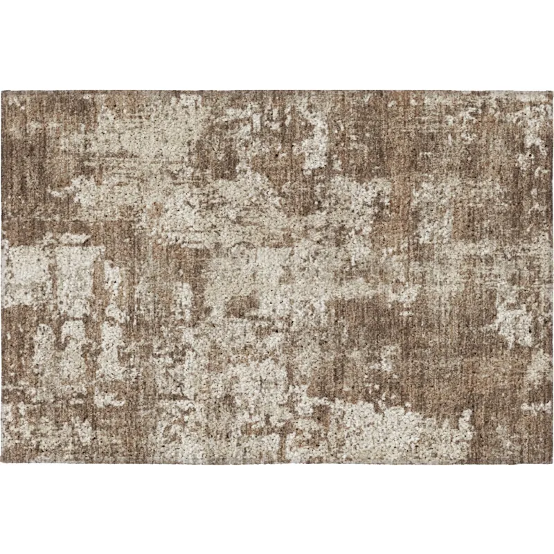 Luxury Washable Indoor/Outdoor Kochi Brown 1\'8\" x 2\'6\" Rug