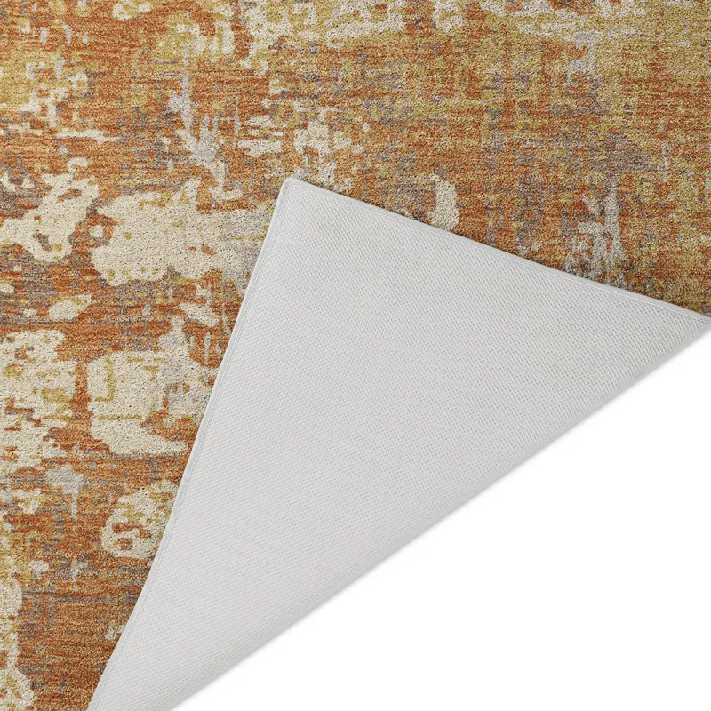 Luxury Washable Indoor/Outdoor Kochi Copper 1\'8\" x 2\'6\" Rug