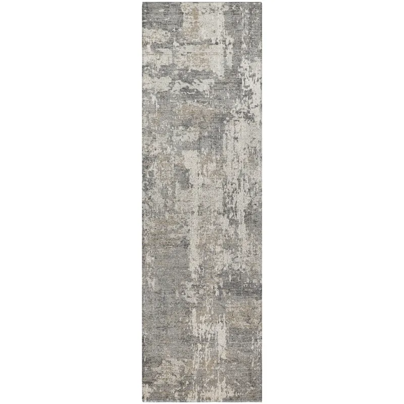 Luxury Washable Indoor/Outdoor Kochi Gray 2\'3\" x 7\'6\" Runner Rug