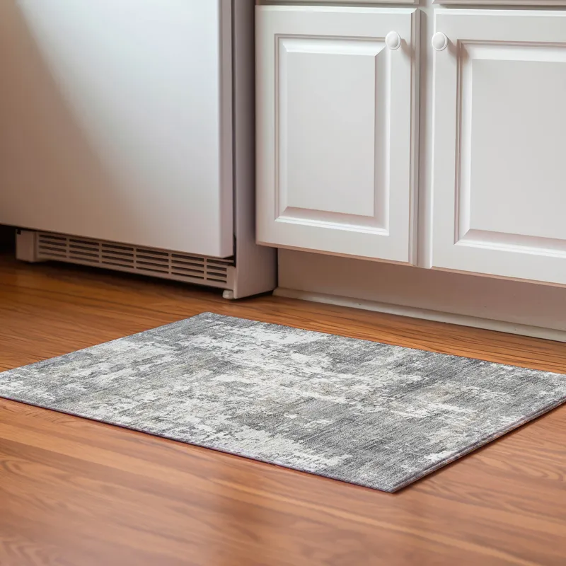 Luxury Washable Indoor/Outdoor Kochi Gray 1\'8\" x 2\'6\" Rug