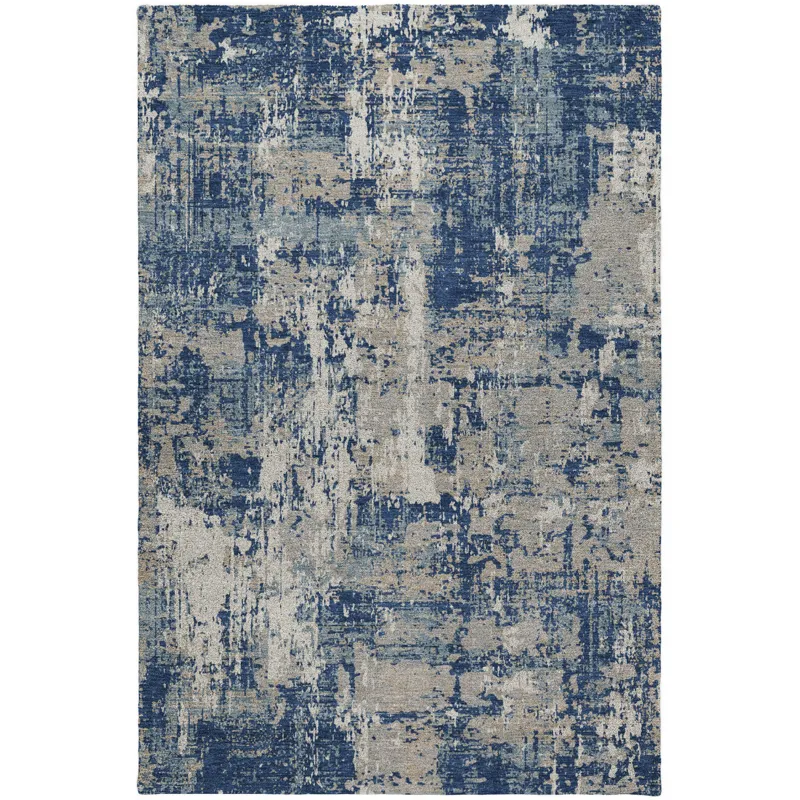 Luxury Washable Indoor/Outdoor Kochi Navy 8\' x 10\' Rug