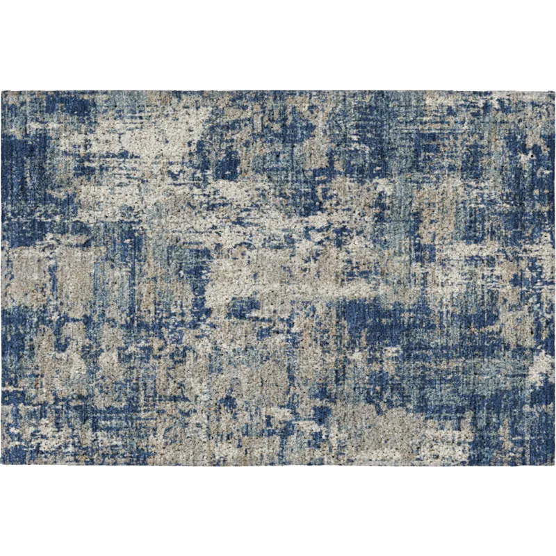 Luxury Washable Indoor/Outdoor Kochi Navy 1\'8\" x 2\'6\" Rug