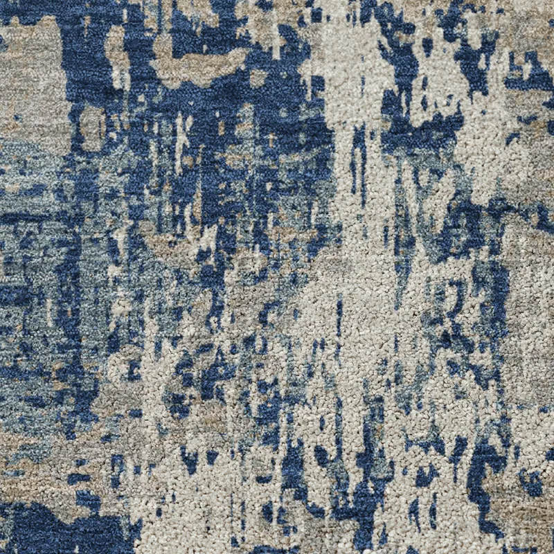 Luxury Washable Indoor/Outdoor Kochi Navy 8\' x 10\' Rug