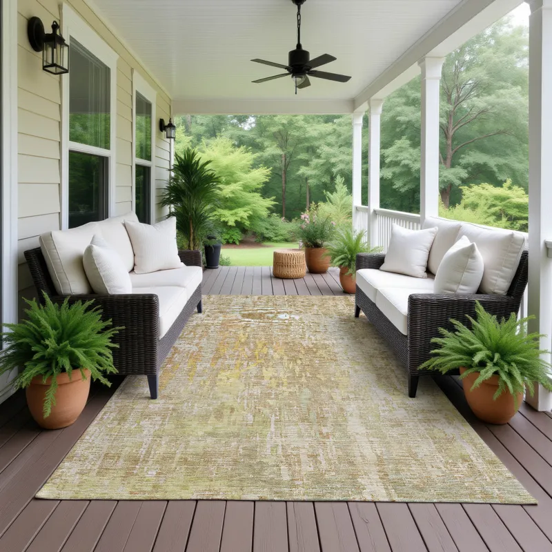 Luxury Washable Indoor/Outdoor Kochi Khaki 8\' x 10\' Rug