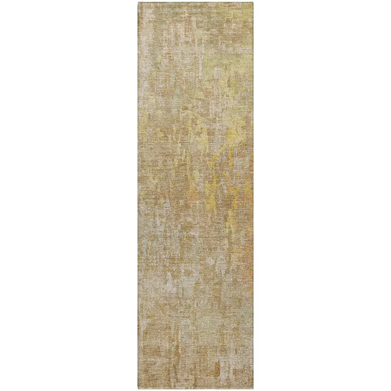 Luxury Washable Indoor/Outdoor Kochi Khaki 2\'3\" x 7\'6\" Runner Rug