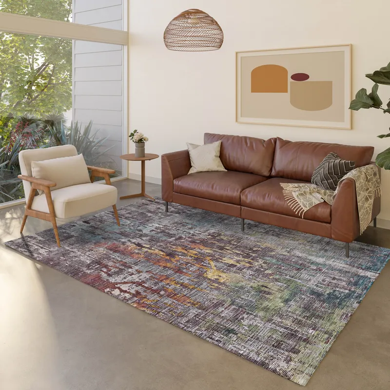Luxury Washable Indoor/Outdoor Kochi Plum 8\' x 10\' Rug