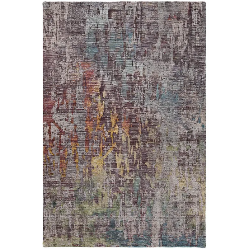 Luxury Washable Indoor/Outdoor Kochi Plum 8\' x 10\' Rug