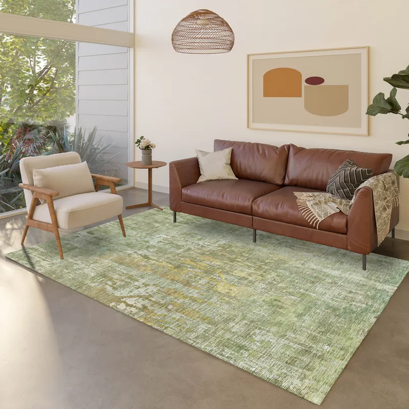 Luxury Washable Indoor/Outdoor Kochi Sage 9\' x 12\' Rug