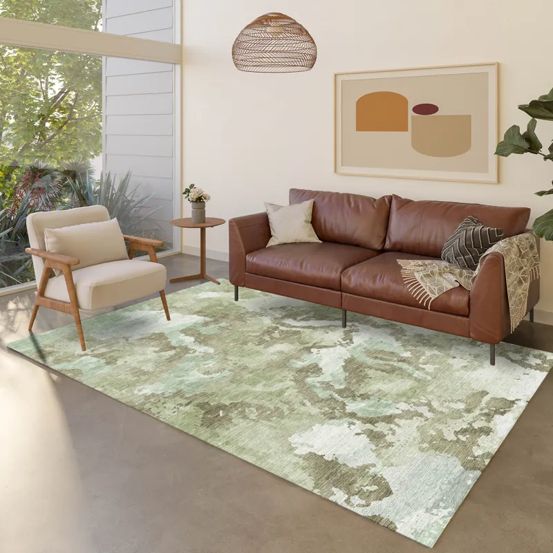 Luxury Washable Indoor/Outdoor Kochi Aloe 5\' x 7\'6\" Rug
