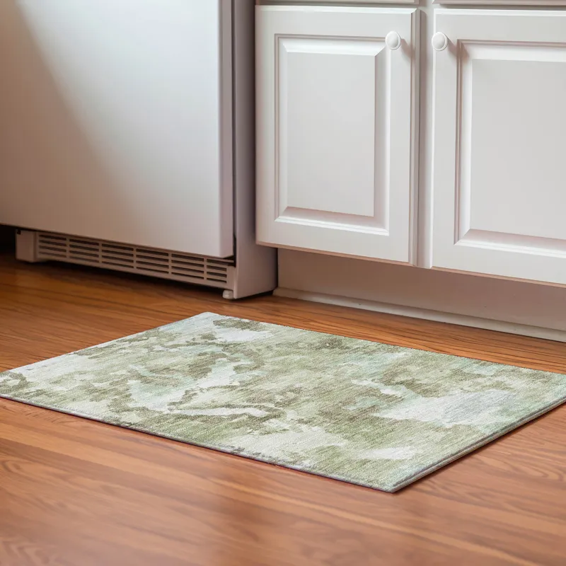 Luxury Washable Indoor/Outdoor Kochi Aloe 1\'8\" x 2\'6\" Rug