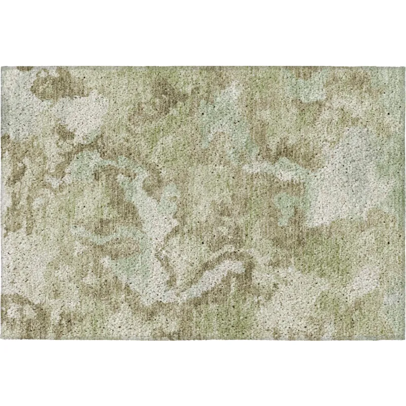 Luxury Washable Indoor/Outdoor Kochi Aloe 1\'8\" x 2\'6\" Rug
