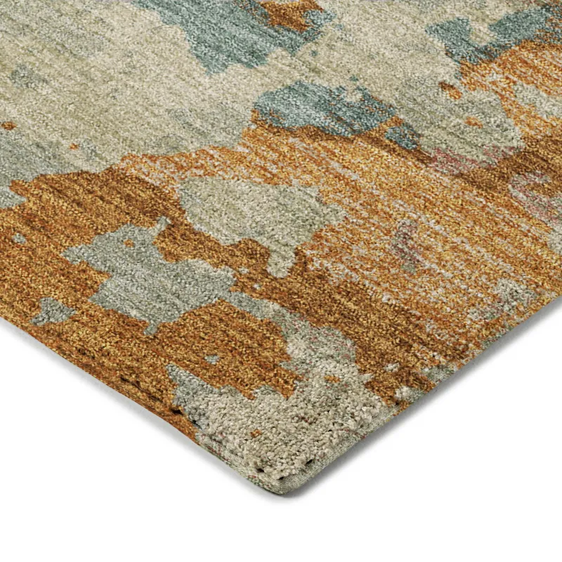 Luxury Washable Indoor/Outdoor Kochi Copper 3\' x 5\' Rug