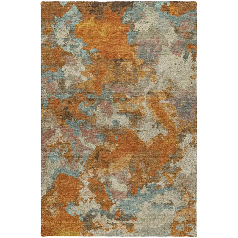Luxury Washable Indoor/Outdoor Kochi Copper 3\' x 5\' Rug