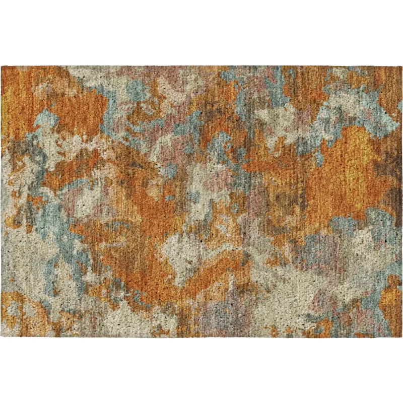 Luxury Washable Indoor/Outdoor Kochi Copper 1\'8\" x 2\'6\" Rug