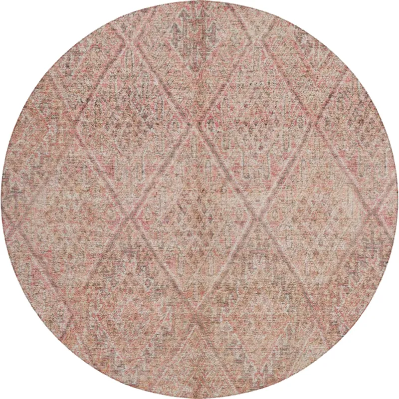 Indoor/Outdoor Karaj Pink 8\' x 8\' Round Rug