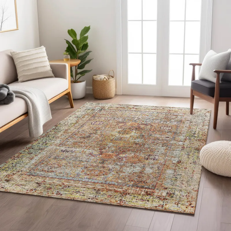 Indoor/Outdoor Karaj Coral 5\' x 7\'6\" Rug