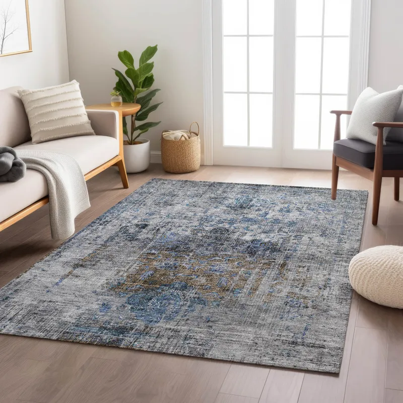 Indoor/Outdoor Karaj Blue 8\' x 10\' Rug