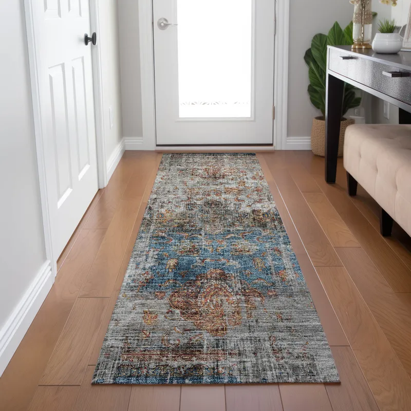 Indoor/Outdoor Karaj Copper 2\'3\" x 7\'6\" Runner Rug