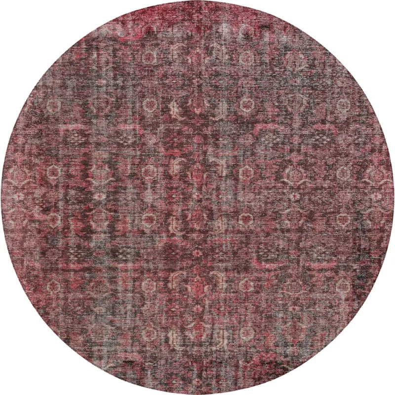 Indoor/Outdoor Karaj Pink 8\' x 8\' Round Rug