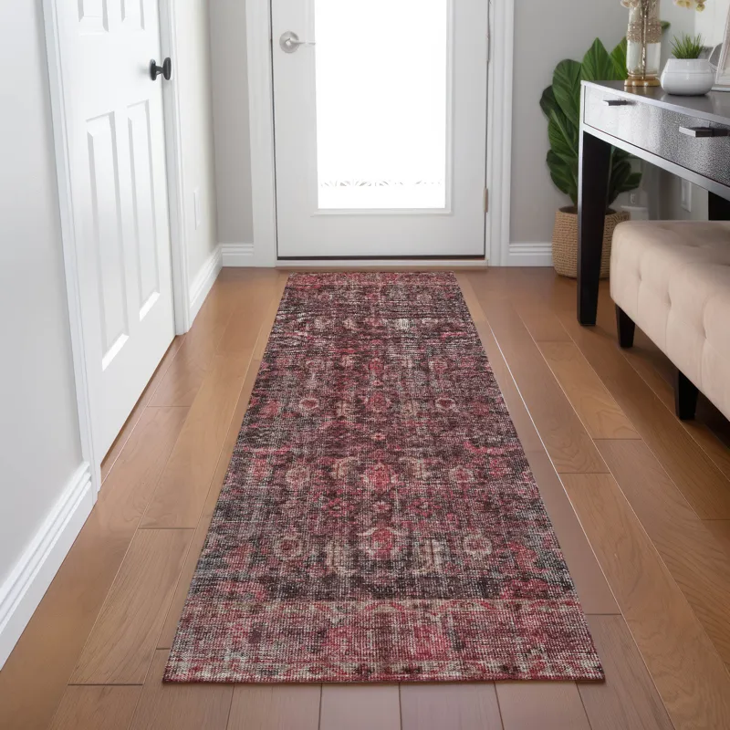 Indoor/Outdoor Karaj Pink 2\'3\" x 7\'6\" Runner Rug