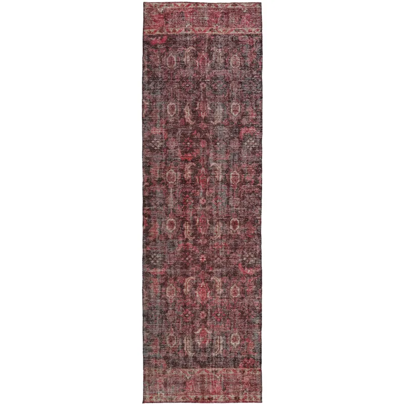 Indoor/Outdoor Karaj Pink 2\'3\" x 7\'6\" Runner Rug
