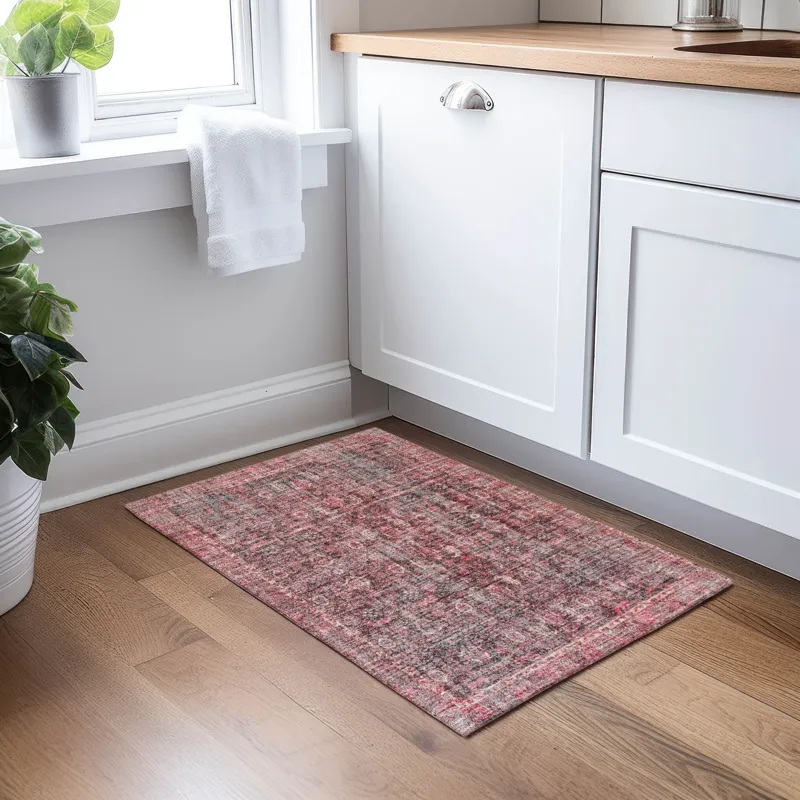 Indoor/Outdoor Karaj Pink 1\'8\" x 2\'6\" Rug
