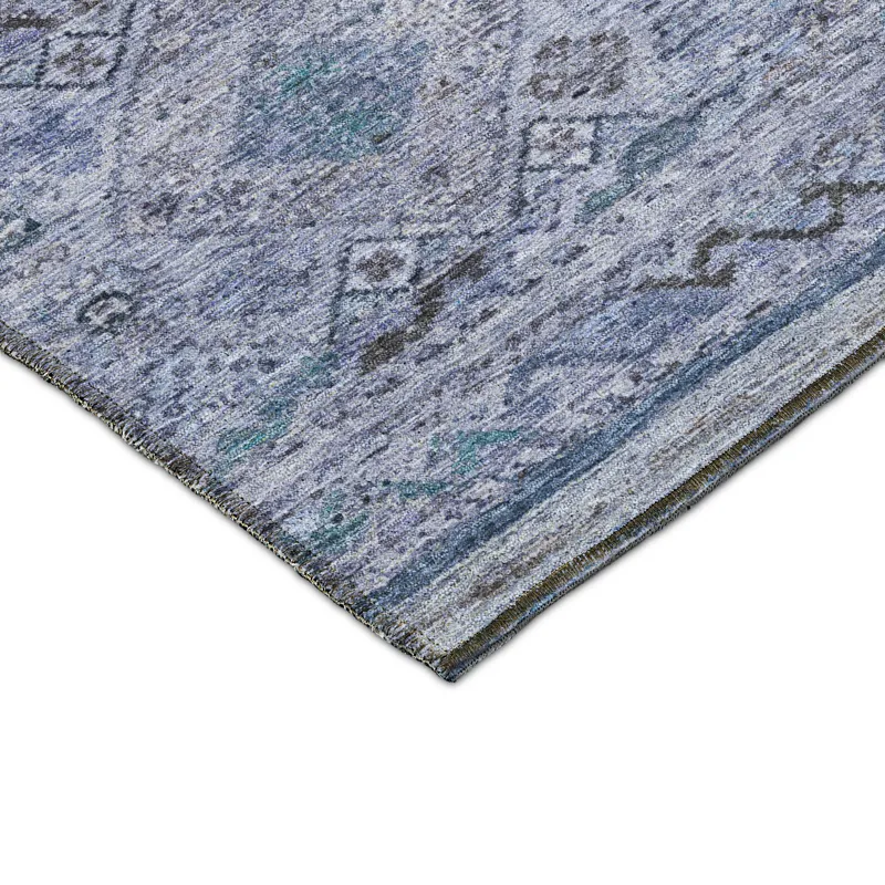 Indoor/Outdoor Karaj Blue 2\'3\" x 7\'6\" Runner Rug
