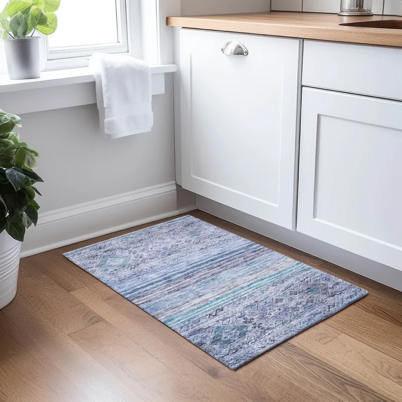 Indoor/Outdoor Karaj Blue 1\'8\" x 2\'6\" Rug
