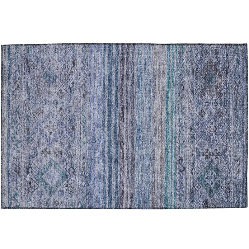 Indoor/Outdoor Karaj Blue 1\'8\" x 2\'6\" Rug