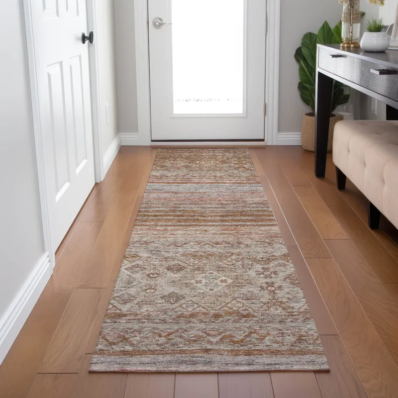 Indoor/Outdoor Karaj Copper 2\'3\" x 7\'6\" Runner Rug