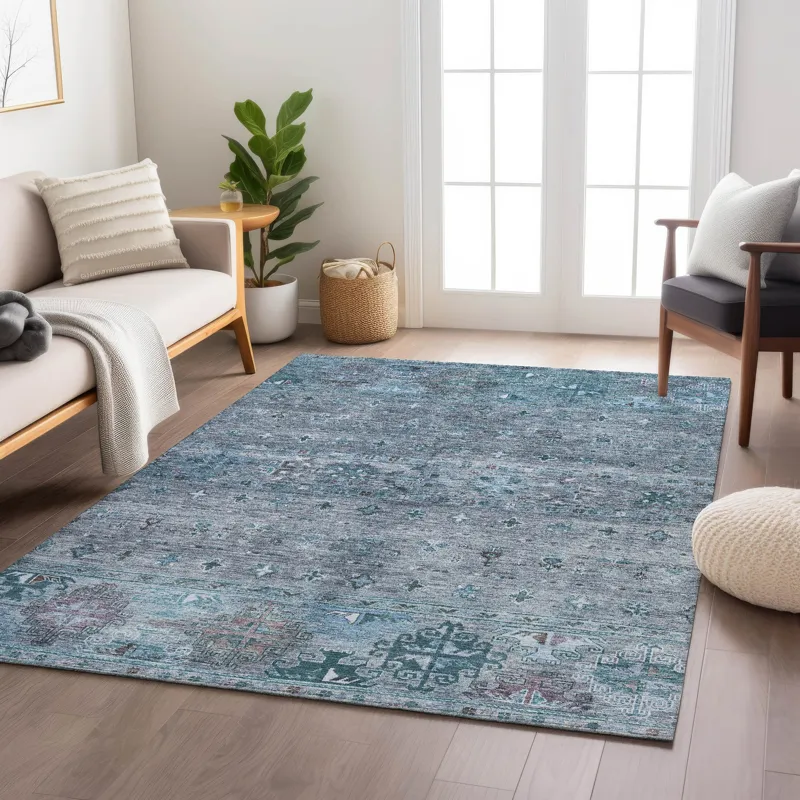 Indoor/Outdoor Karaj Blue 10\' x 14\' Rug