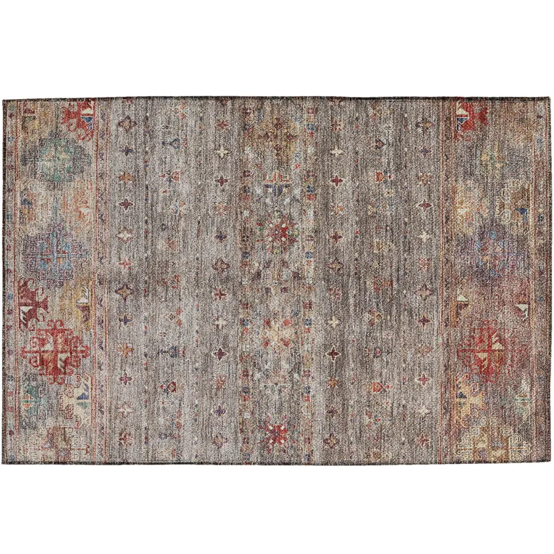 Indoor/Outdoor Karaj Gray 1\'8\" x 2\'6\" Rug