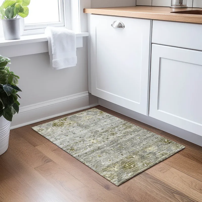 Indoor/Outdoor Karaj Pewter 1\'8\" x 2\'6\" Rug