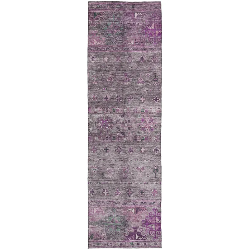 Indoor/Outdoor Karaj Purple 2\'3\" x 7\'6\" Runner Rug