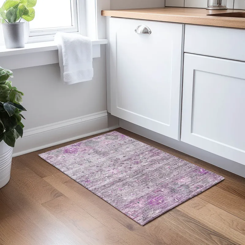 Indoor/Outdoor Karaj Purple 1\'8\" x 2\'6\" Rug