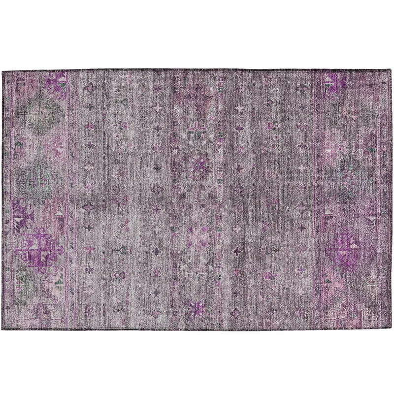 Indoor/Outdoor Karaj Purple 1\'8\" x 2\'6\" Rug