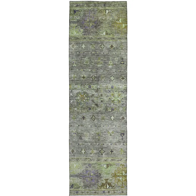 Indoor/Outdoor Karaj Sage 2\'3\" x 7\'6\" Runner Rug