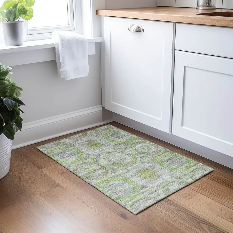 Indoor/Outdoor Karaj Olive 1\'8\" x 2\'6\" Rug