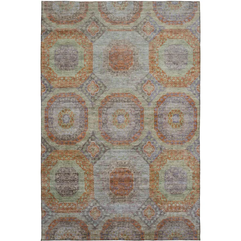 Indoor/Outdoor Karaj Paprika 5\' x 7\'6\" Rug