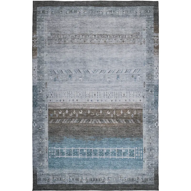 Indoor/Outdoor Karaj Blue 5\' x 7\'6\" Rug