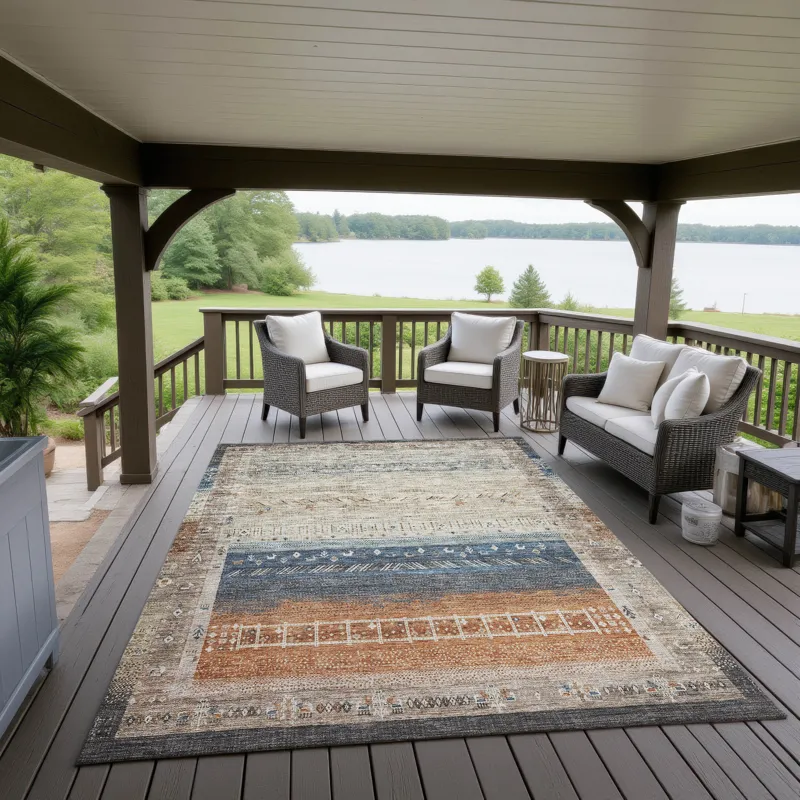 Indoor/Outdoor Karaj Brown 2\'6\" x 3\'10\" Rug
