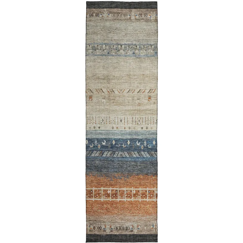 Indoor/Outdoor Karaj Brown 2\'3\" x 7\'6\" Runner Rug
